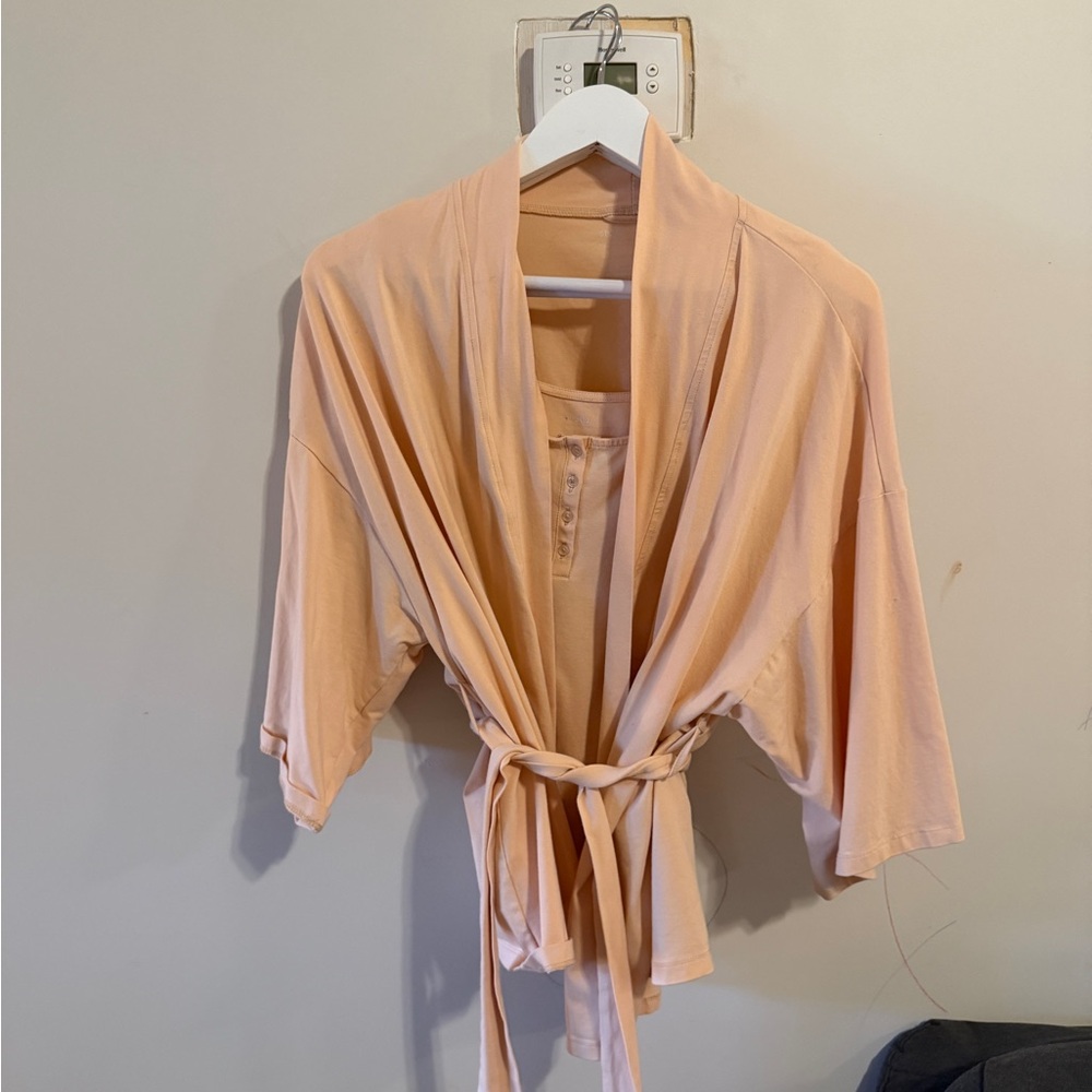 Storq apricot Kimono Robe lounge set (top and robe)